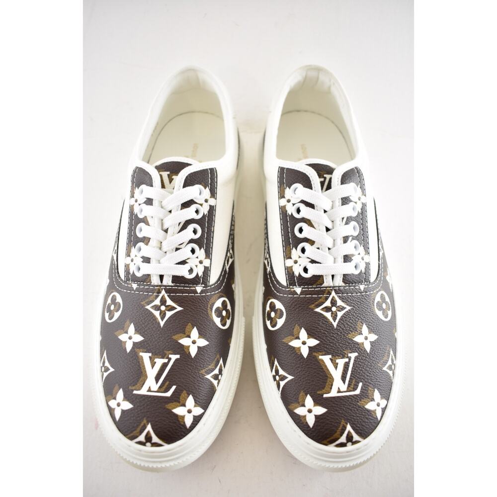Louis Vuitton Trocadero Richelieu White Monogram Logo Low Sneaker UK 9 US 10 11 - Picture 8 of 14